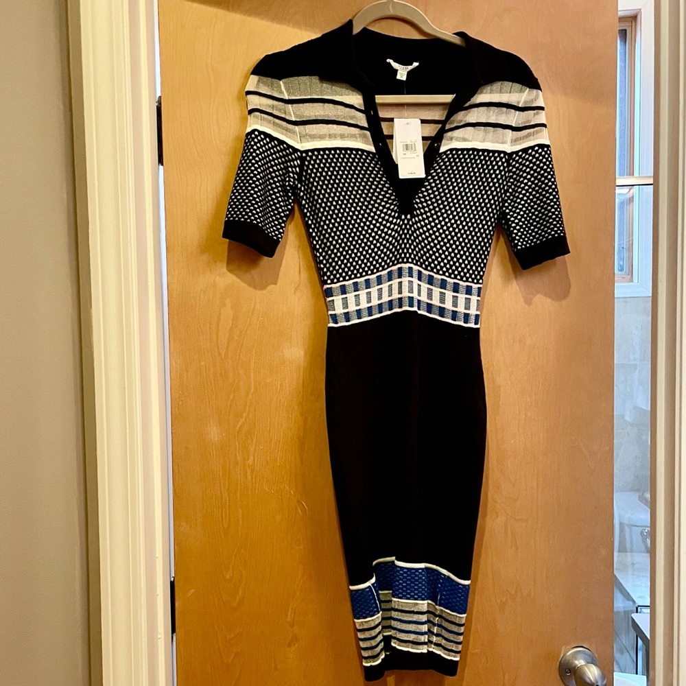 New Guess Sweater Mix Dress